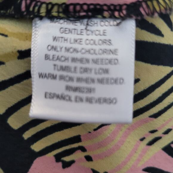 Bar III Size L Sleeveless Tropical Palm Leaf Print Fit & Flare Dress Tropical - Picture 8 of 8